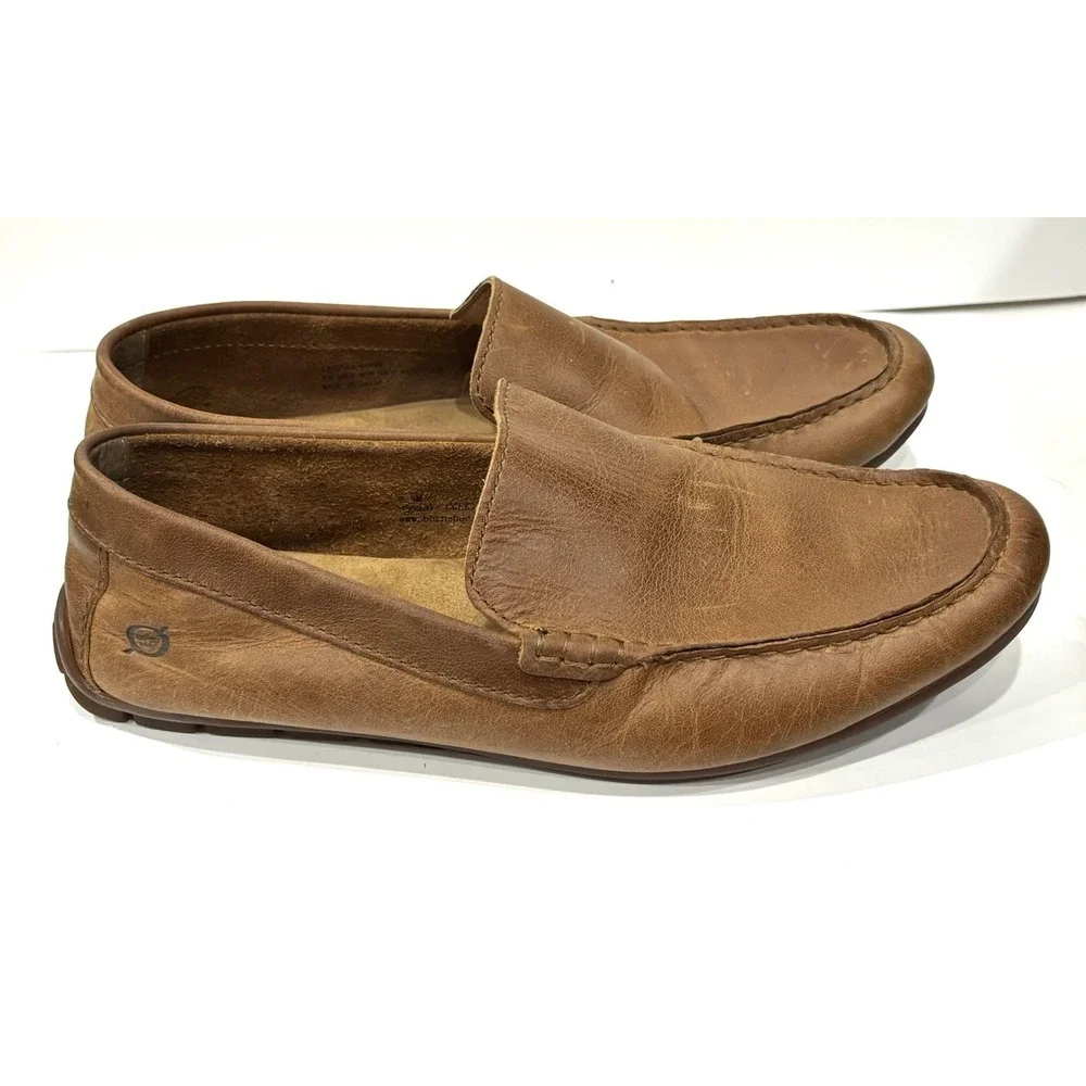 Born Men's Size 9.5 M Brown Leather Slip-On Loafers Comfort Shoes